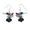 Zuni Hummingbird Sterling Silver Multicolor Hook Dangle Earrings JX126849